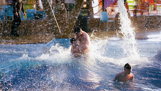 Parent and Child in Wave Pool